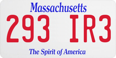 MA license plate 293IR3