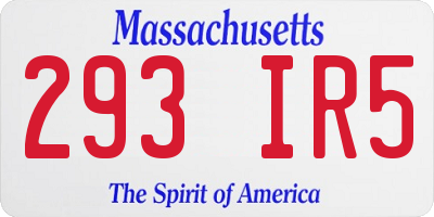 MA license plate 293IR5