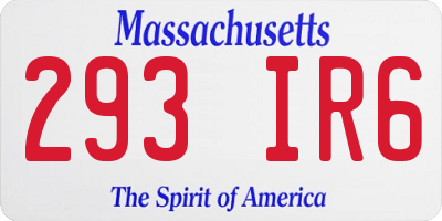 MA license plate 293IR6