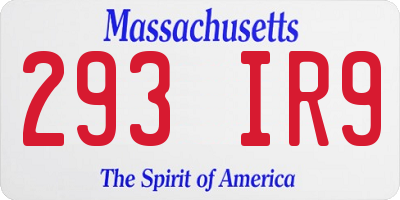 MA license plate 293IR9