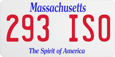 MA license plate 293IS0