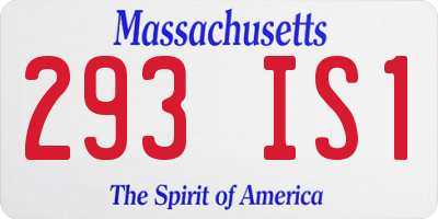 MA license plate 293IS1