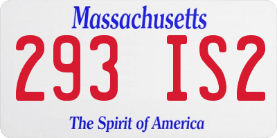 MA license plate 293IS2