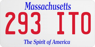 MA license plate 293IT0