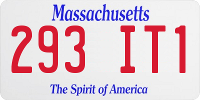 MA license plate 293IT1