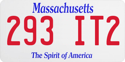 MA license plate 293IT2