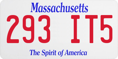MA license plate 293IT5