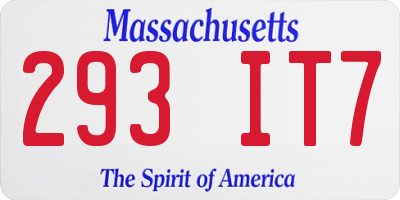 MA license plate 293IT7