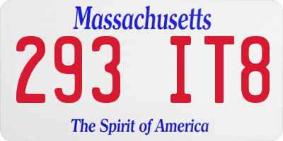 MA license plate 293IT8