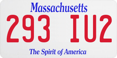 MA license plate 293IU2