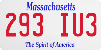 MA license plate 293IU3