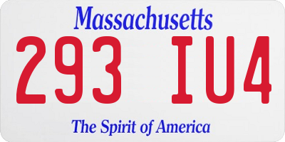 MA license plate 293IU4