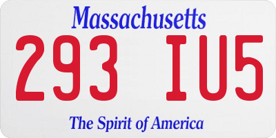 MA license plate 293IU5