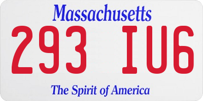 MA license plate 293IU6