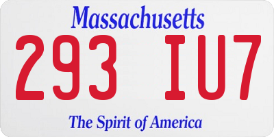 MA license plate 293IU7