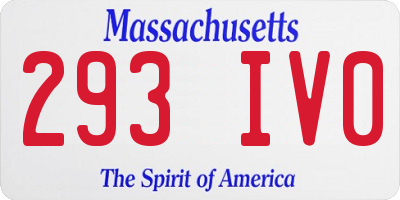 MA license plate 293IV0