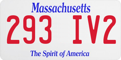 MA license plate 293IV2