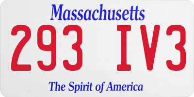 MA license plate 293IV3