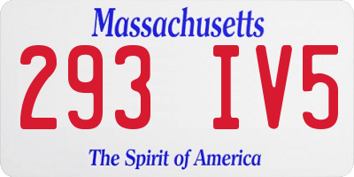 MA license plate 293IV5