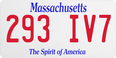 MA license plate 293IV7