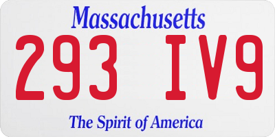 MA license plate 293IV9
