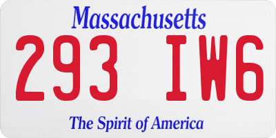MA license plate 293IW6