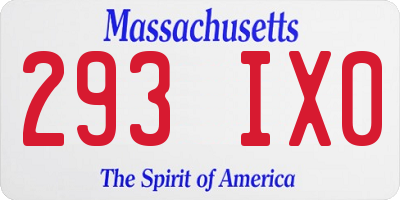 MA license plate 293IX0
