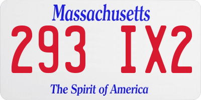MA license plate 293IX2