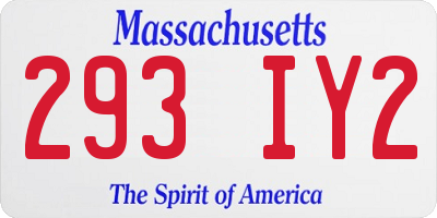 MA license plate 293IY2