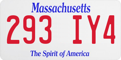 MA license plate 293IY4