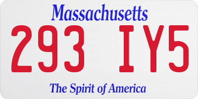 MA license plate 293IY5