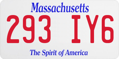 MA license plate 293IY6