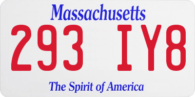 MA license plate 293IY8