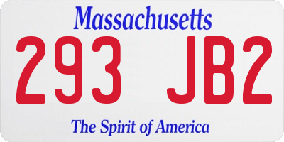 MA license plate 293JB2