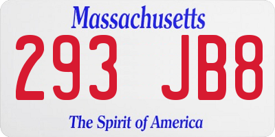 MA license plate 293JB8