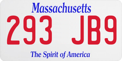 MA license plate 293JB9