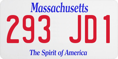 MA license plate 293JD1