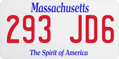 MA license plate 293JD6