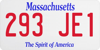 MA license plate 293JE1