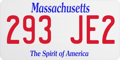 MA license plate 293JE2