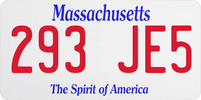 MA license plate 293JE5