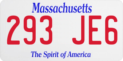 MA license plate 293JE6