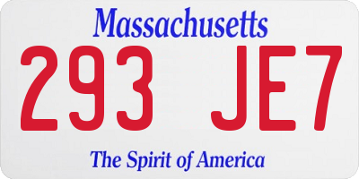 MA license plate 293JE7