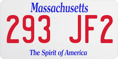 MA license plate 293JF2