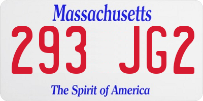 MA license plate 293JG2