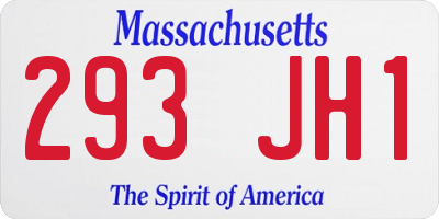 MA license plate 293JH1