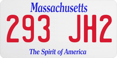 MA license plate 293JH2