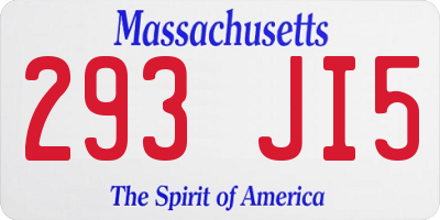 MA license plate 293JI5