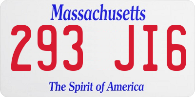MA license plate 293JI6