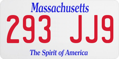 MA license plate 293JJ9